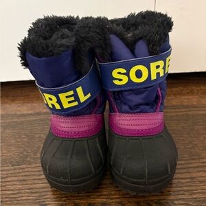 Sorel Kids' Boots - Black, Purple, and Yellow
